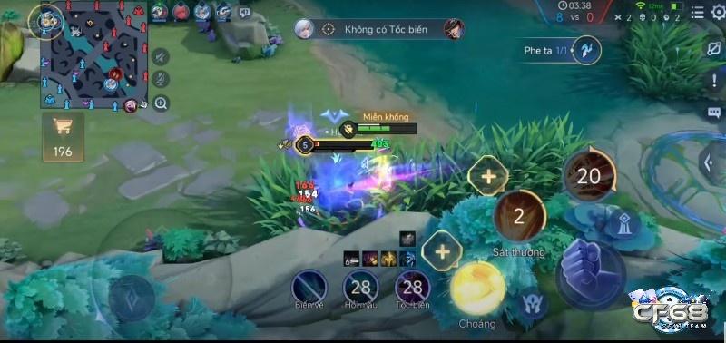 Giai đoạn đầu game anh nên nâng cấp chiêu 1 để dọn lính nhanh chóng hoặc cấu máu kẻ địch