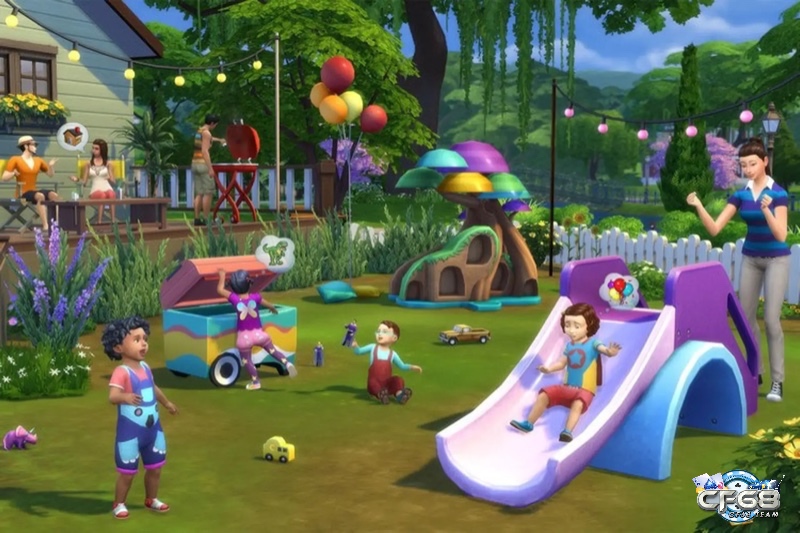 Game mô phỏng cuộc sống cho phép tạo và quản lý nhân vật ảo với các hoạt động như xây nhà, phát triển sự nghiệp và gia đình