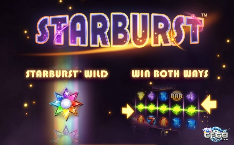 Giao diện Starburst nổi bật với thiết kế vũ trụ và đá quý, mang lại trải nghiệm slot đơn giản và hấp dẫn