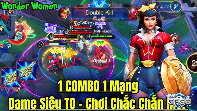 Tình huống Wonder Woman dùng combo tiêu diệt cả đội hình team định