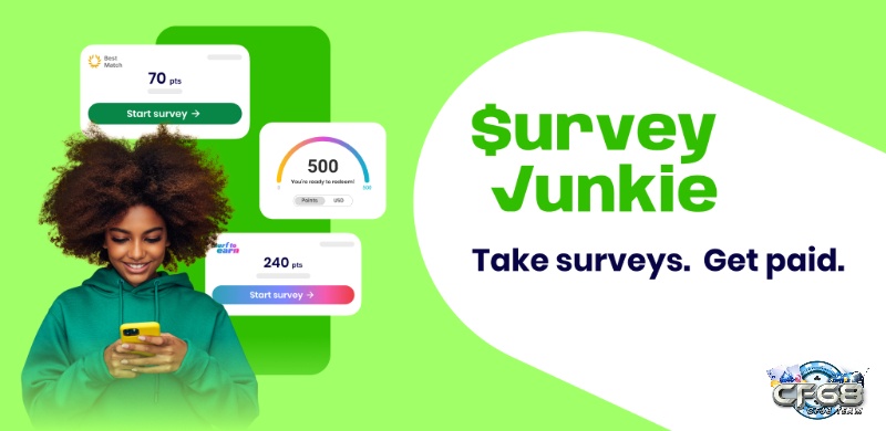 Survey Junkie - Nền tảng khảo sát hàng đầu, phù hợp mọi chủ đề và mức thưởng ổn định mỗi ngày